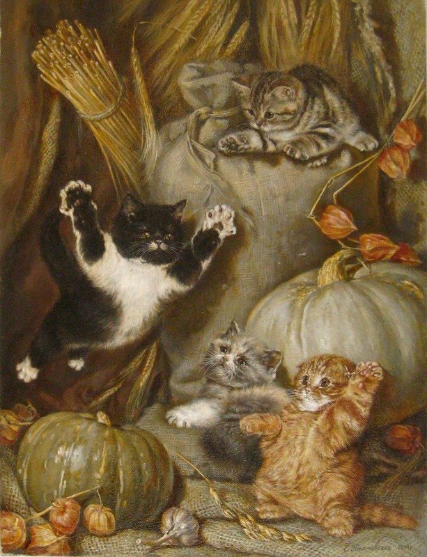 Драчуны - мебель, комната, котята - оригинал