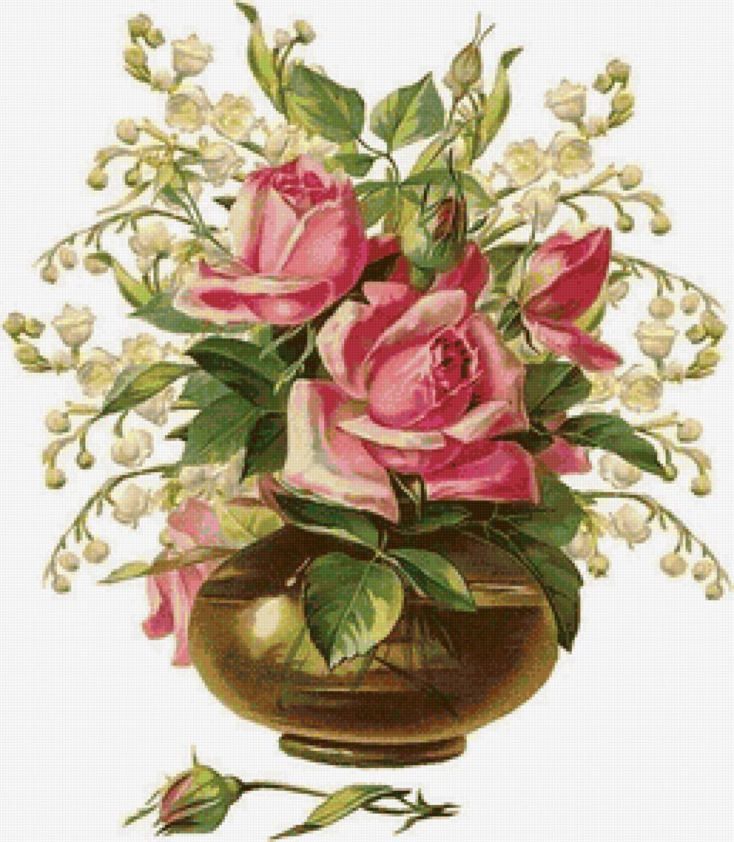 Букет - букет, цветы, розы, натюрморт, ваза - предпросмотр