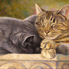 Схема вышивки «Кошачья любовь»