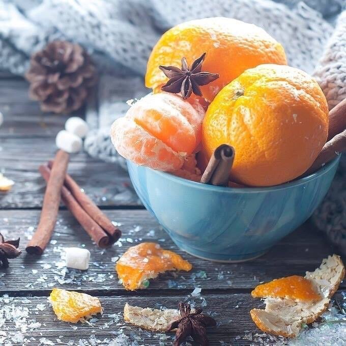 мандаринки - уют, корица, зима, мандаринки, чай - оригинал