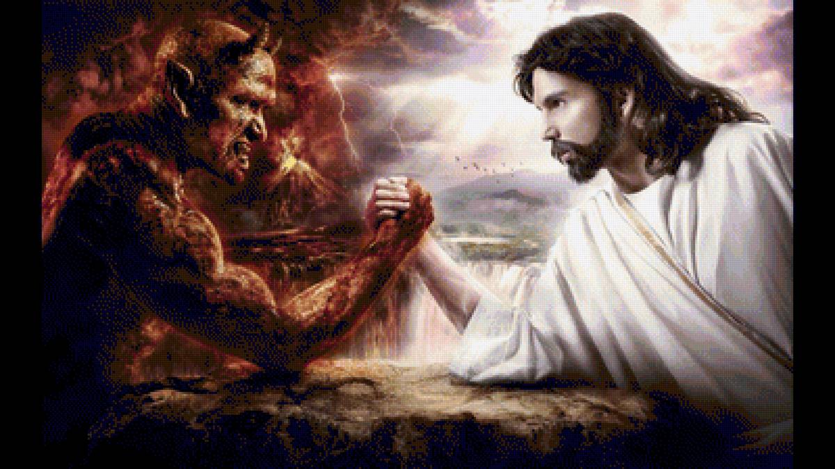 дьявол против бога - добро, зло - предпросмотр