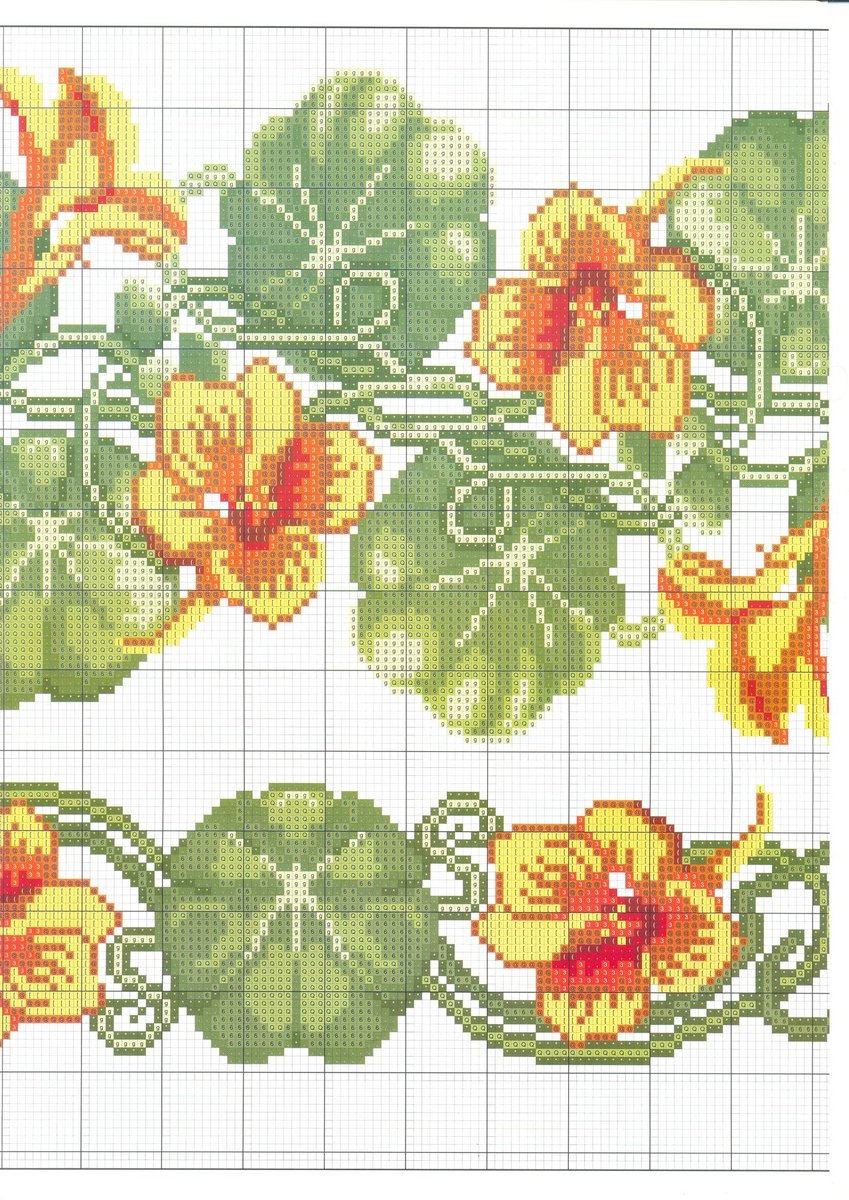 настурция - узор, цветы - оригинал