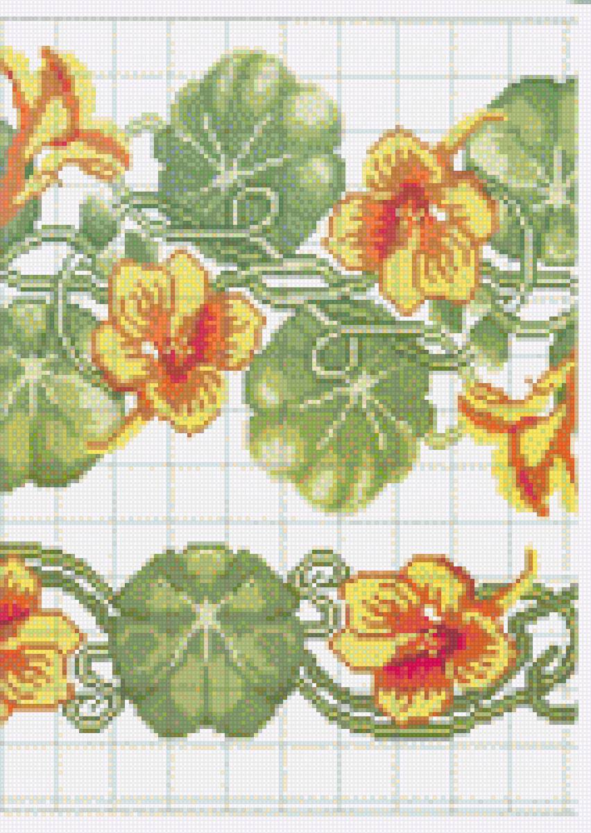 настурция - цветы, узор - предпросмотр