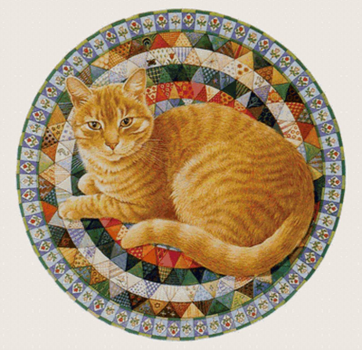 Рыжий кот на ковре - предпросмотр