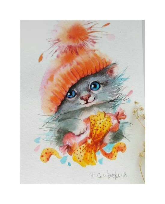 Котик - вышивка крестиком - оригинал