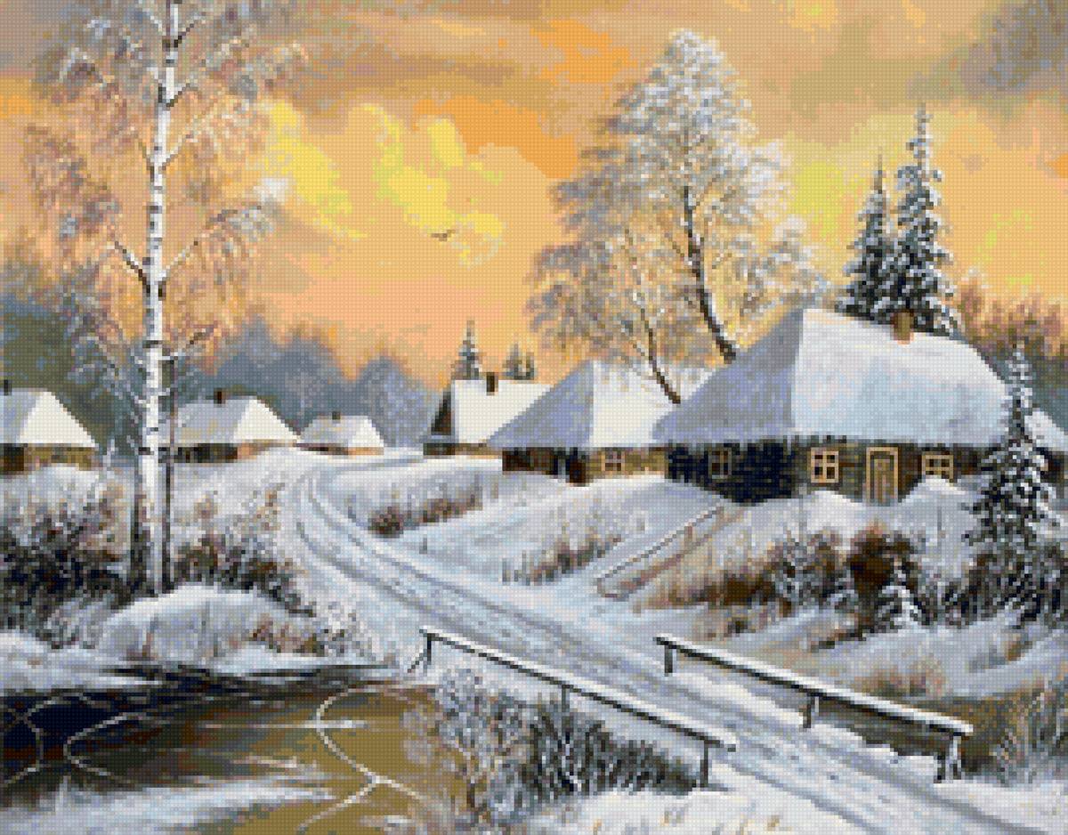 №1850456 - пейзаж зима, природа, снег, деревня - предпросмотр