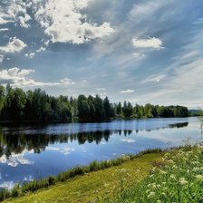 Схема вышивки «ЛЕСНОЙ ПЕЙЗАЖ, РЕКА»