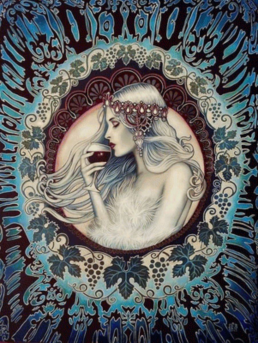 девушка с вином - предпросмотр