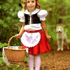 Схема вышивки «Красная шапочка и волк»