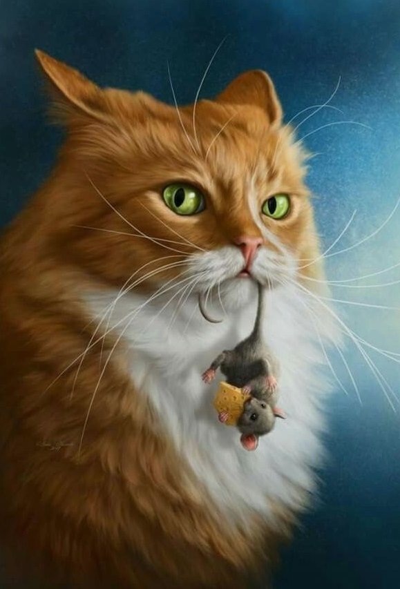 ловец - кот, животные - оригинал