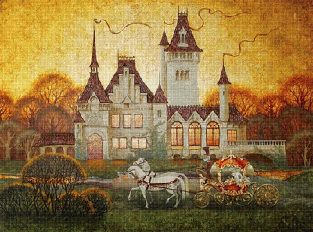 Старая сказка время. Старинный сказочный замок. Сказочные декорации. Замок с каретой. Золушка декорации.