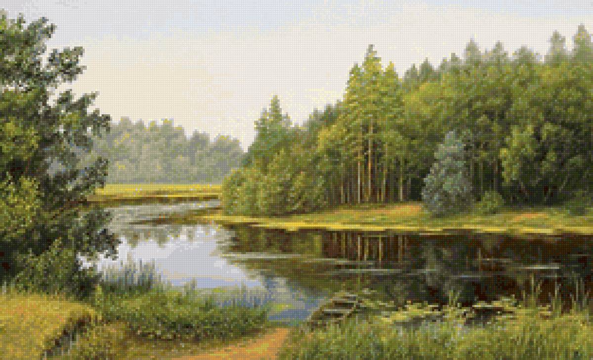 Худ. Куликов Вл. Вл. - река, природа, лето, пейзаж - предпросмотр