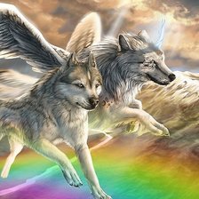 Схема вышивки «волки»