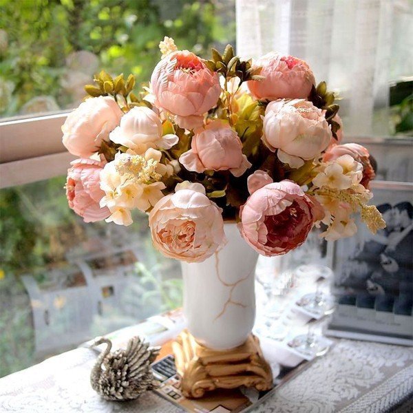 Цветы - пионы, флора, ваза, букет, цветы - оригинал
