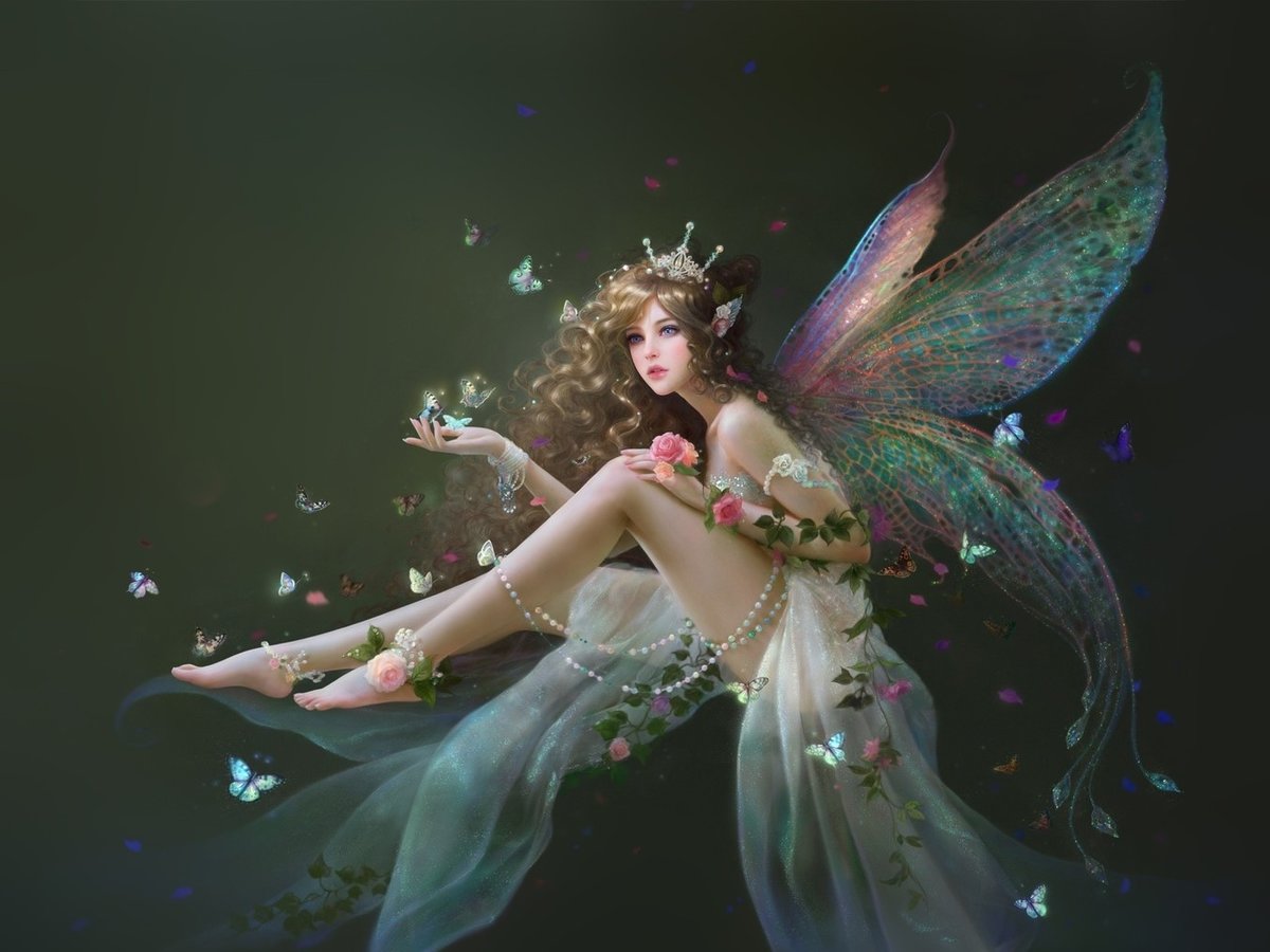 Фея - фея, девушка, art, фэнтези, бабочки - оригинал