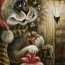 Схема вышивки «котик»