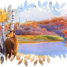 Схема вышивки «ОЛЕНЬ»