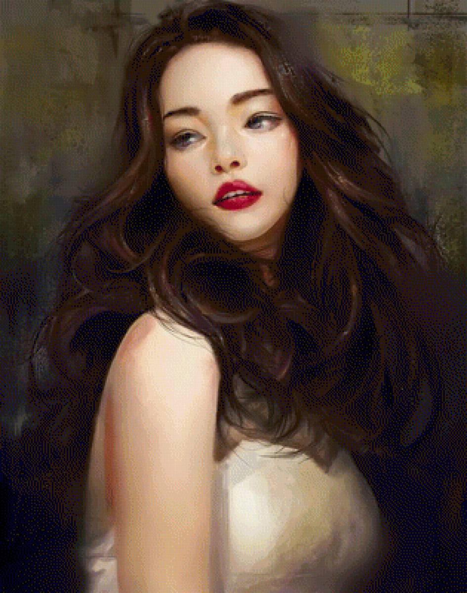 Девушка - взгляд, портрет, девушка, art - предпросмотр