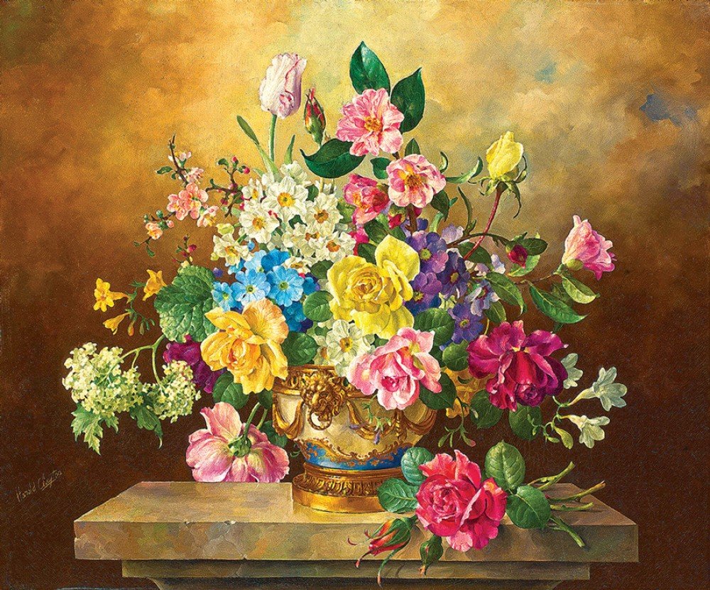 Натюрморт - живопись, цветы, натюрморт, розы, ваза - оригинал