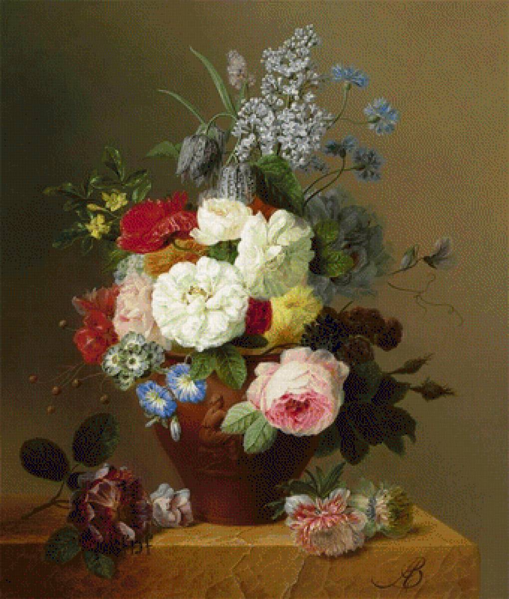 Натюрморт - живопись, букет, натюрморт, цветы - предпросмотр