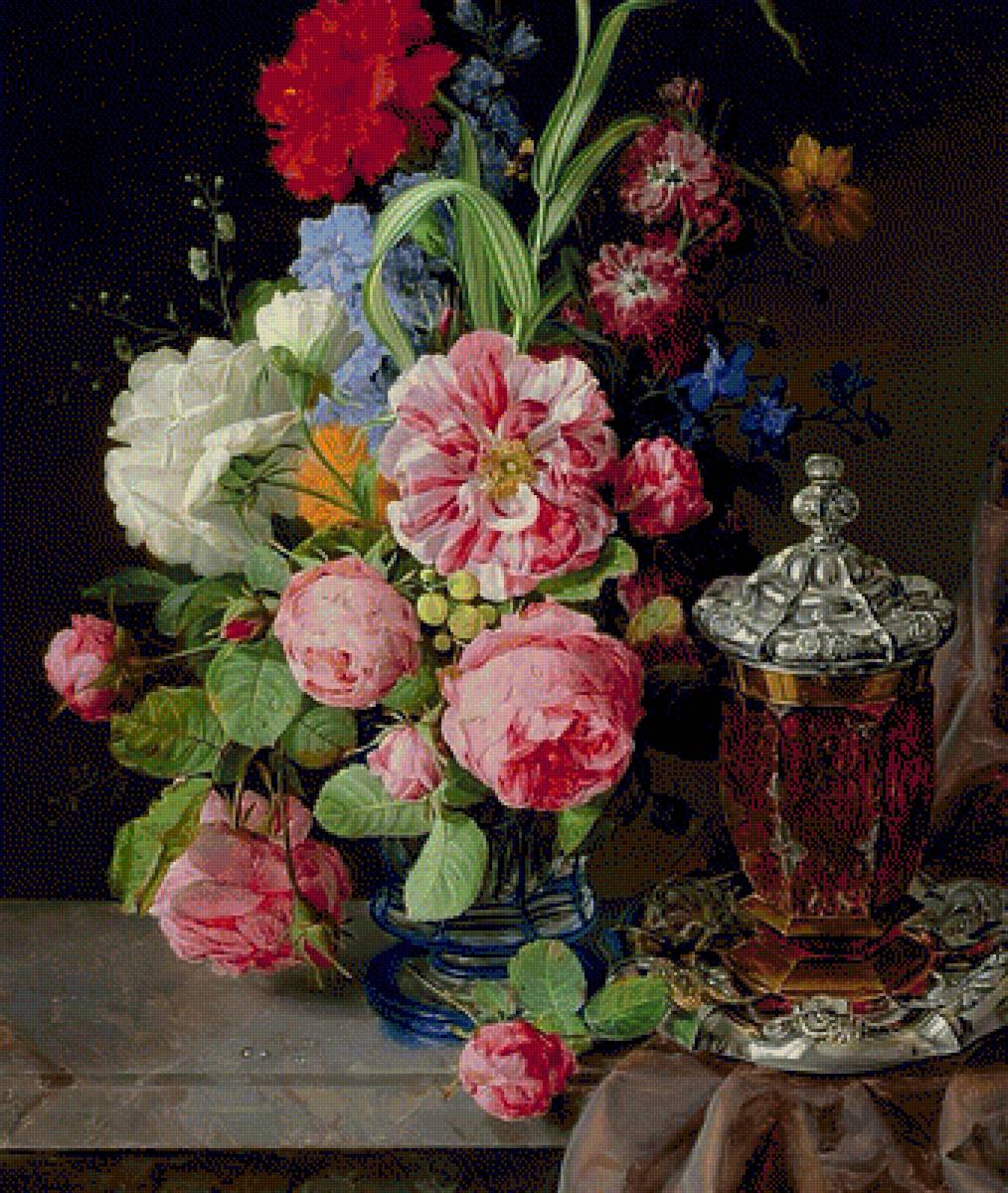 Натюрморт - цветы, натюрморт, живопись, букет - предпросмотр