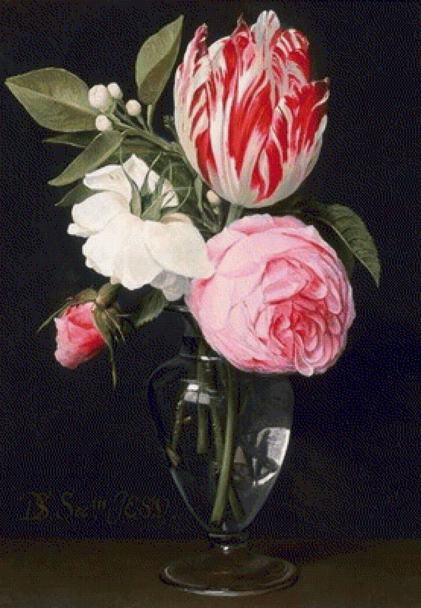 Натюрморт - живопись, цветы, натюрморт, букет, тюльпаны - предпросмотр