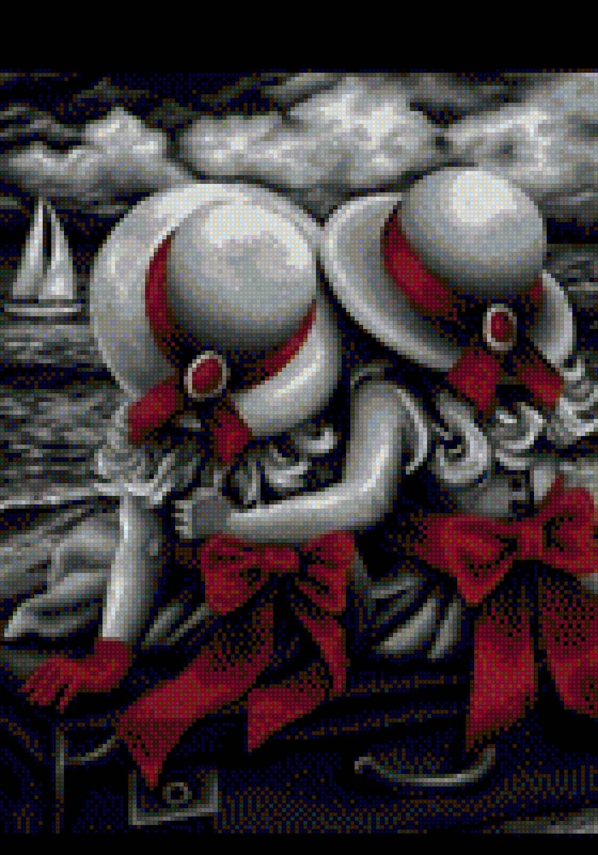 Bimbe in spiaggia - rosso, bambini - предпросмотр