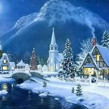 Схема вышивки «Paesaggio notte»