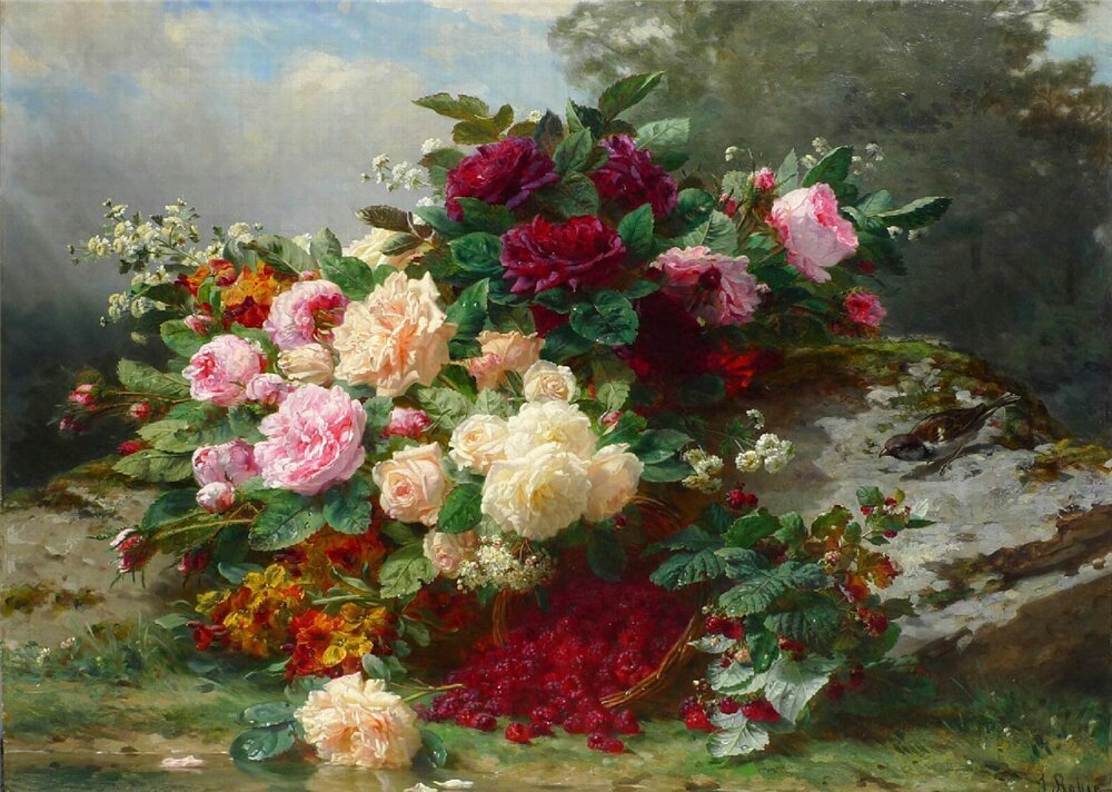 Натюрморт - живопись, цветы, розы, натюрморт - оригинал