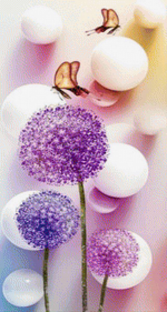 Leidy - farfalla, fiori - предпросмотр