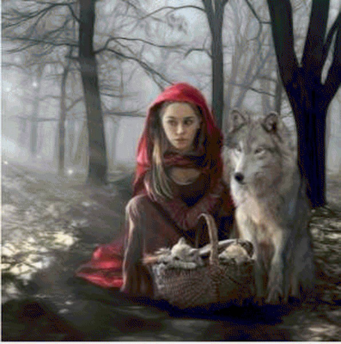 Cappuccetto rosso con lupo - lupo, rosso - предпросмотр