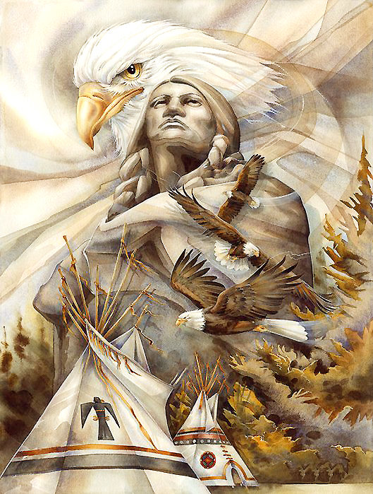 Сила жизни - индеец, орел - оригинал