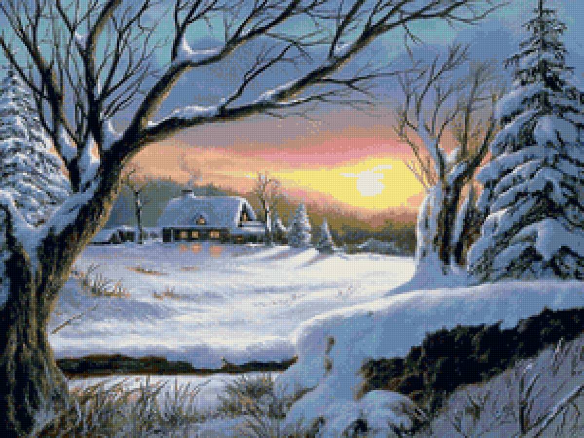 №1856977 - снег, вечер, природа, пейзаж зима, лес - предпросмотр