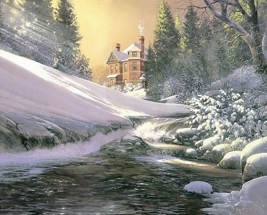 №1856982 - пейзаж зима, снег, вода, природа - оригинал