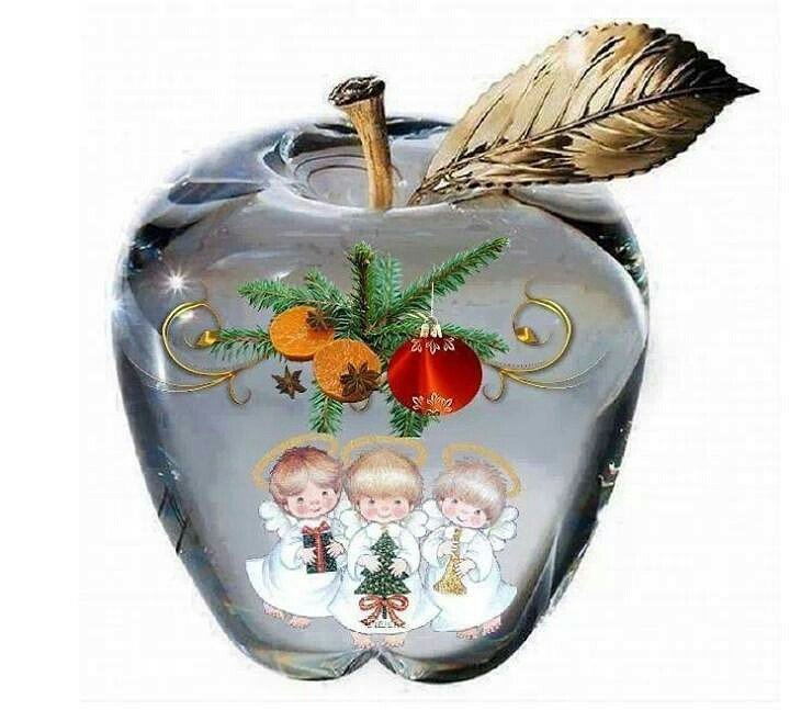 ангелочки в яблоке - ангелы, дети, яблоко - оригинал