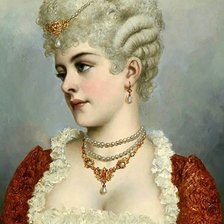 Оригинал схемы вышивки «портрет девушки в красном» (№1858319)