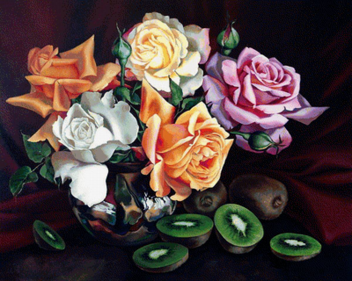 серия Ром-Лоренц - картина, цветы, букет, розы, искусство - предпросмотр