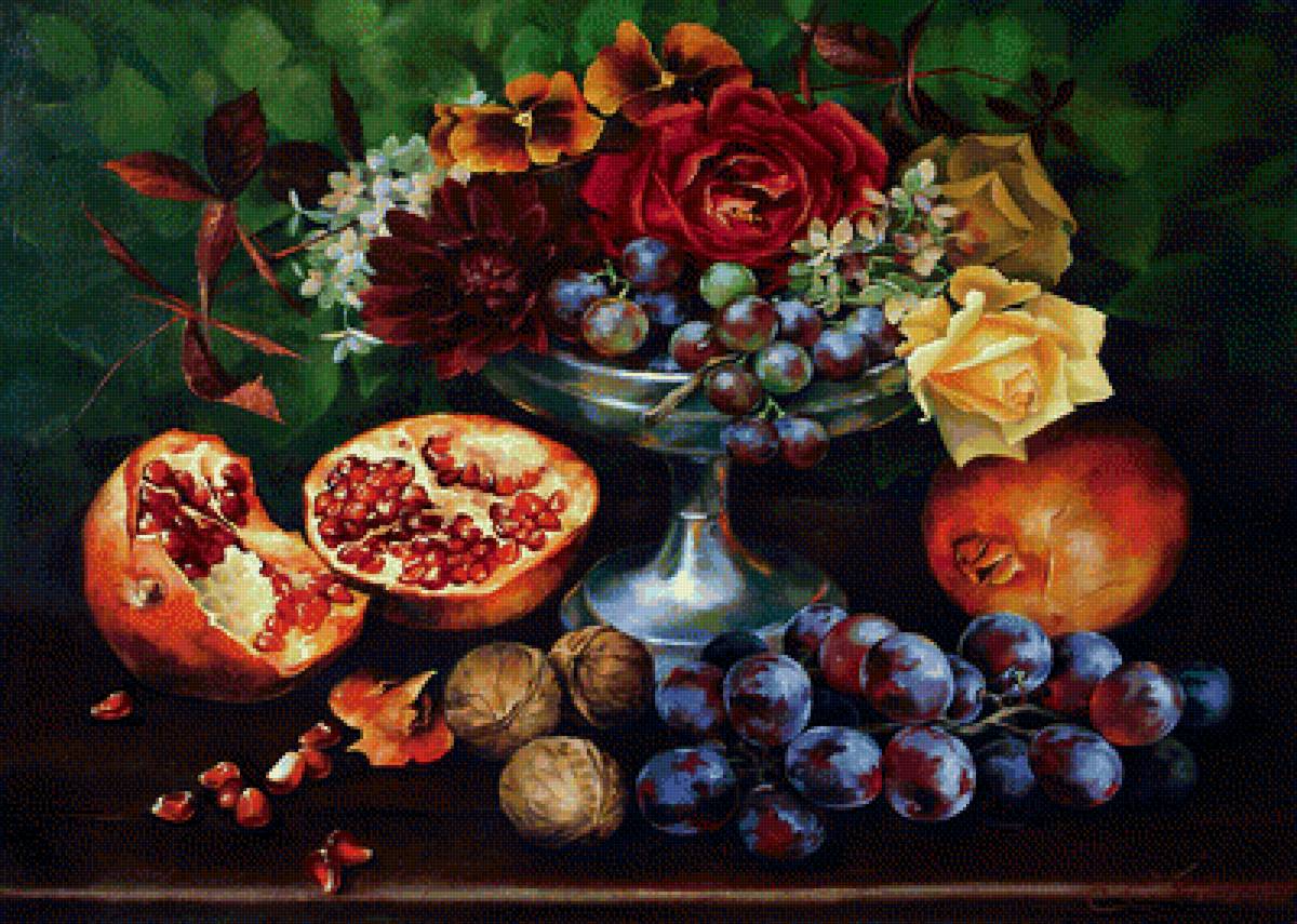 серия Ром-Лоренц - букет, картина, искусство, гранат, цветы - предпросмотр