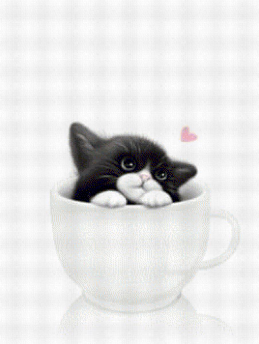 Gattino nella tazza - gatto - предпросмотр