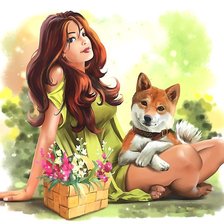 Схема вышивки «Девушка»