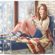 Схема вышивки «Девушка»