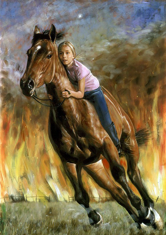 всадница - картина, девушка, лошадь - оригинал