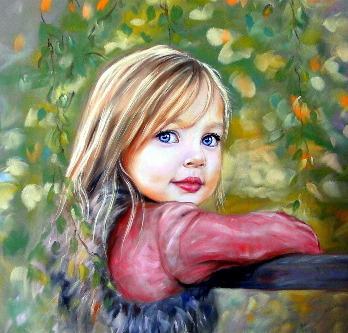 Девочка - девочка, детство, живопись, портрет - оригинал