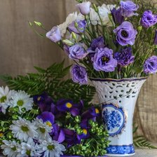 Схема вышивки «Летний голубой букет»