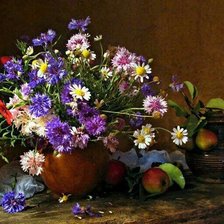 Схема вышивки «Васильки и ромашки»