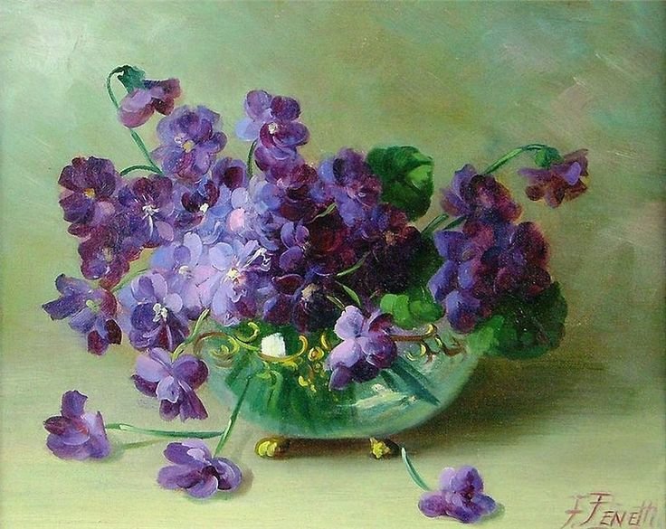 Букет фиалок - букет, фиалки, цветы - оригинал