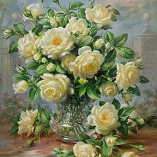 Схема вышивки «белые розы»