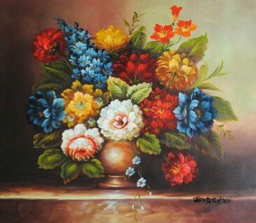 Натюрморт - букет, натюрморт, живопись, цветы - оригинал