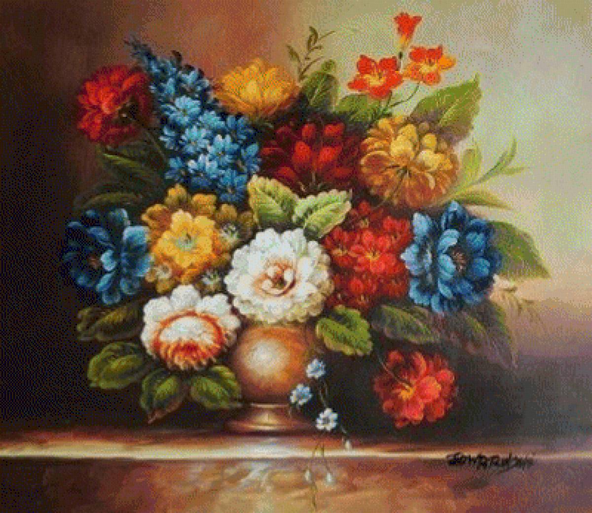 Натюрморт - натюрморт, цветы, живопись, букет - предпросмотр