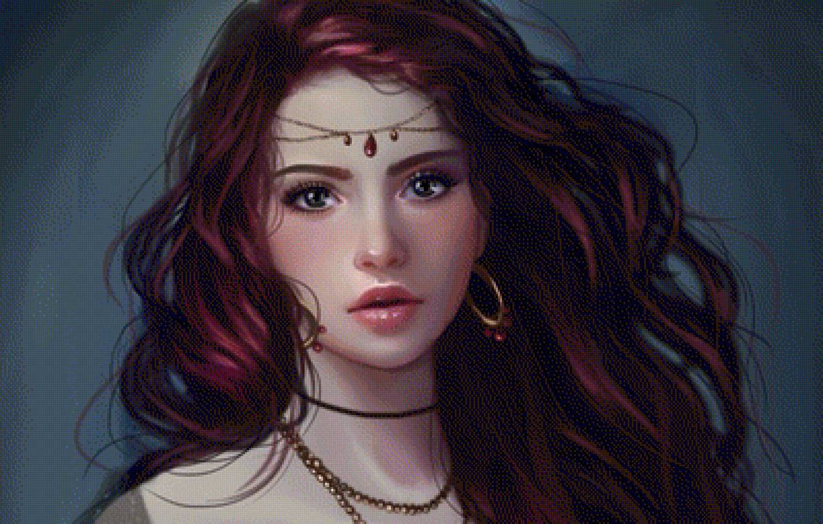 Девушка - лицо, art, девушка, портрет - предпросмотр